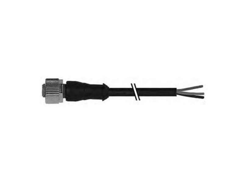 CONTRINEX Cable connector M8 Straight SOCKET 3 wires 0.25 mm2, 2m PUR, S08-3FUG-020; 605-002-369