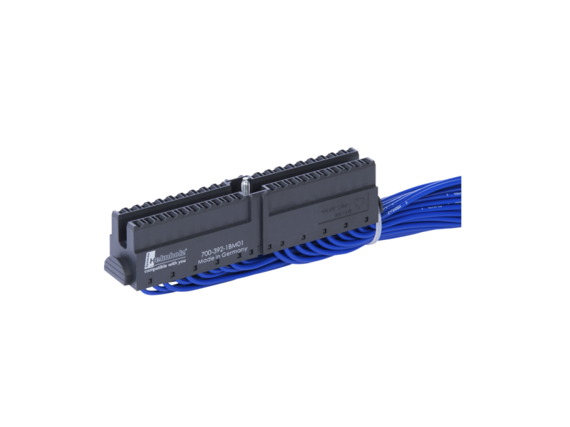 Helmholz Front connector with cables, spring type terminal, 40-pin, 2 m