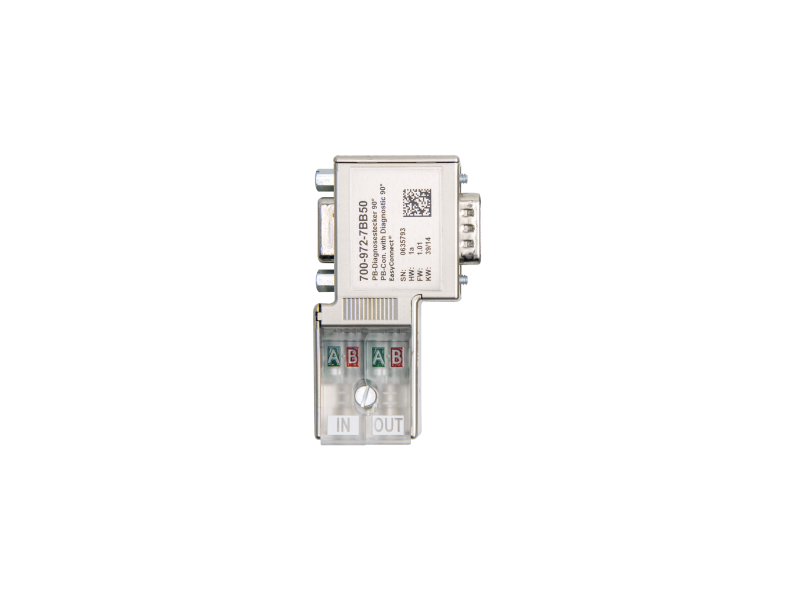 Helmholz PROFIBUS connector, 90°, EasyConnect®, with diagnostics LED, with PG