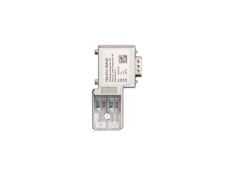 Helmholz PROFIBUS connector, 90°, EasyConnect®, with diagnostics LED, without PG