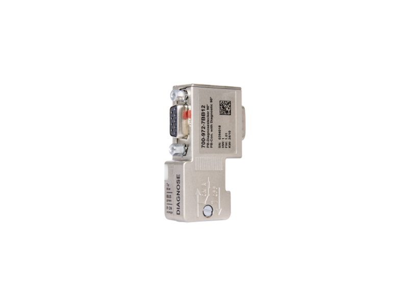 Helmholz PROFIBUS connector, 90°, screw terminal connector, with diagnostics LED, with PG