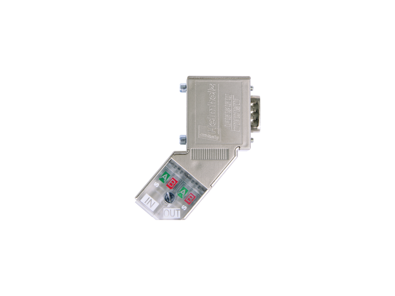 Helmholz PROFIBUS connector, angled, EasyConnect®, without PG, for solid cable