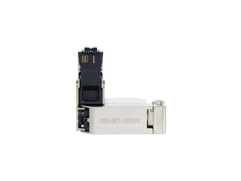 Helmholz PROFINET connector, RJ45, EasyConnect®, 90°, incl. installation instructions