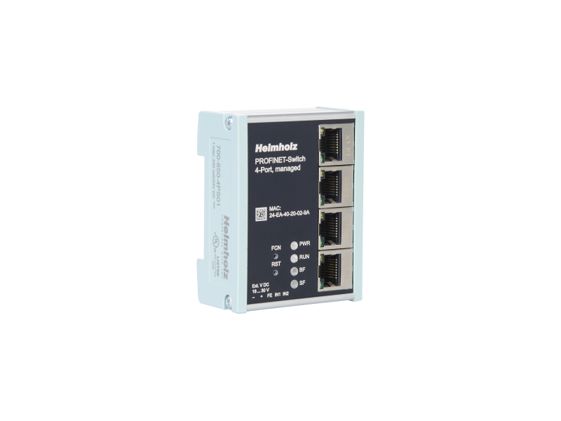Helmholz PROFINET switch, 4-port, managed, Quick Start Guide, CD incl. with GSDML file
