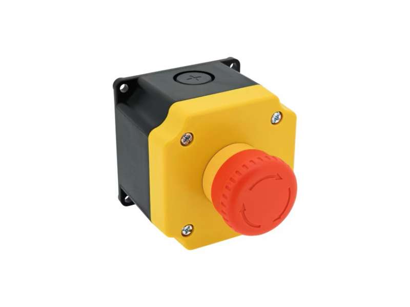 IDEC E-stop control box YB series, Ø22mm, YW act, Ø40mm mushr, 2NC; YB1W-YW1B-V4E02R-Y0