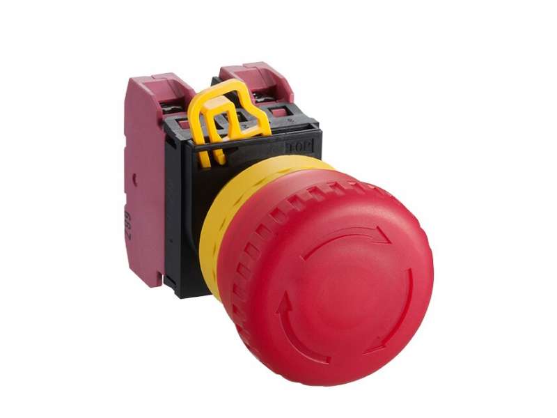 IDEC E-stop (illuminated) YW series, Ø22mm, Ø40mm mushr, 1NC, LED 24V AC/DC; YW1L-V4E01Q4R