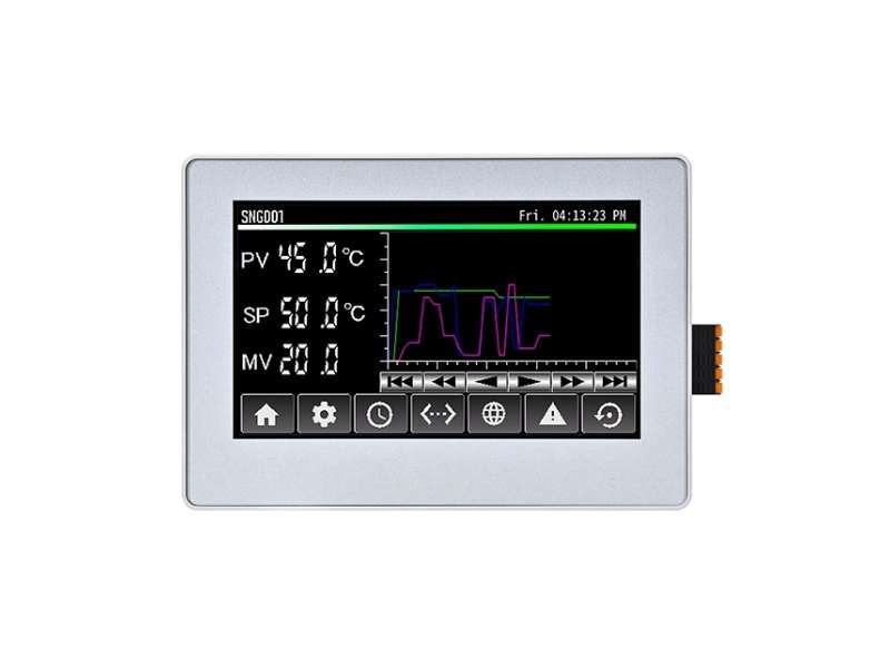 IDEC Main unit, Controller with operator interface, 4.3-inch wide, Silver bezel, Relay output; FT1J-4F12RAG-S