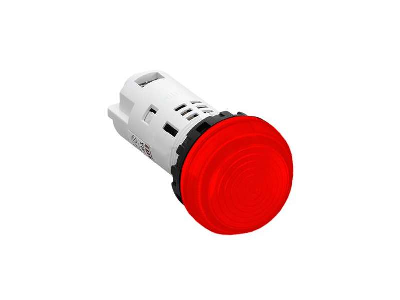 IDEC Pilot light / YW series, Ø30mm dome pilot light /extended button, Plastic bezel , Unibody Red 230/240V AC/DC; YW1P-2UQM3R