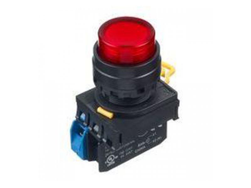 IDEC Pushbutton - illuminated / YW series, Ø30mm dome pilot light /extended button, Momentary, Plastic bezel , 0NO, 1NC Red 24V AC/DC