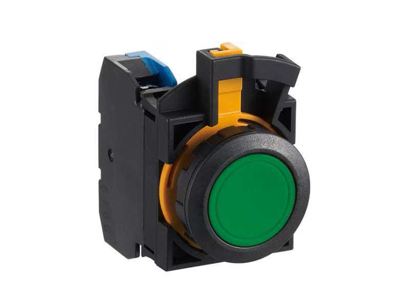 IDEC Pushbutton - non illuminated / Green Round flush Plastic bezel 1NO Momentary; CW1B-M1E10G