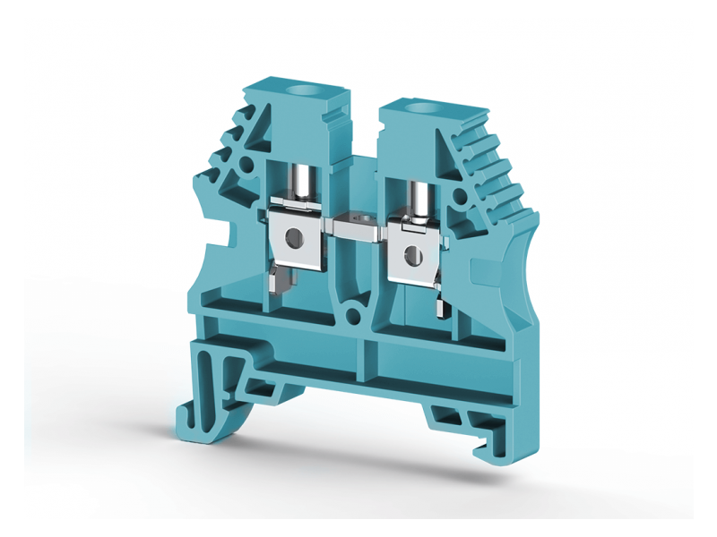 Klemsan 10mm2,screw type,single deck feed through terminal block,Insulation material PA,Blue, AVK 10; 304151