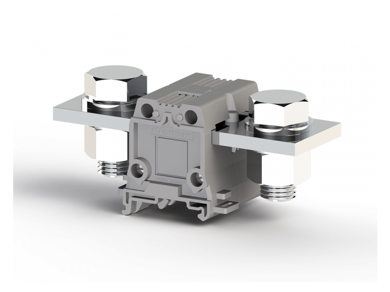 Klemsan 150mm2,Hexagon bolt connected,ring type single deck feed through terminal block,Insulation material PA,Grey, AVK 150B;  304310