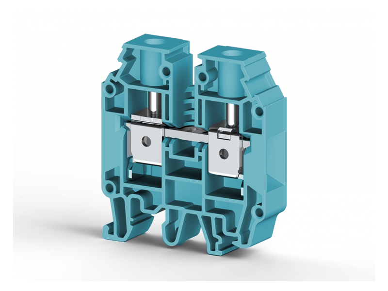 Klemsan 16mm2,screw type,single deck feed through terminal block,Insulation material PA,Blue ,  AVK 16 RD; 304241