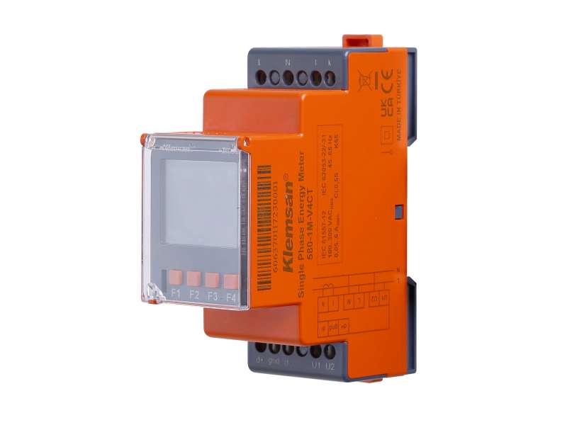 Klemsan 1Ø MID Energy Meter 580-1M-V4CT, 1P2W, need CT;  606370