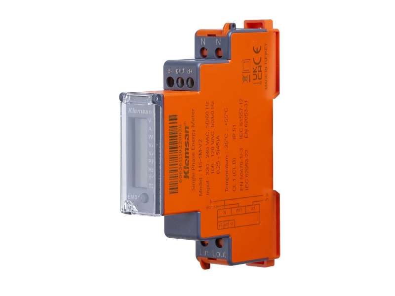 Klemsan 1Ø MID Energy Meter B45-1M-V1, 1P2W, 45A direct; 606358