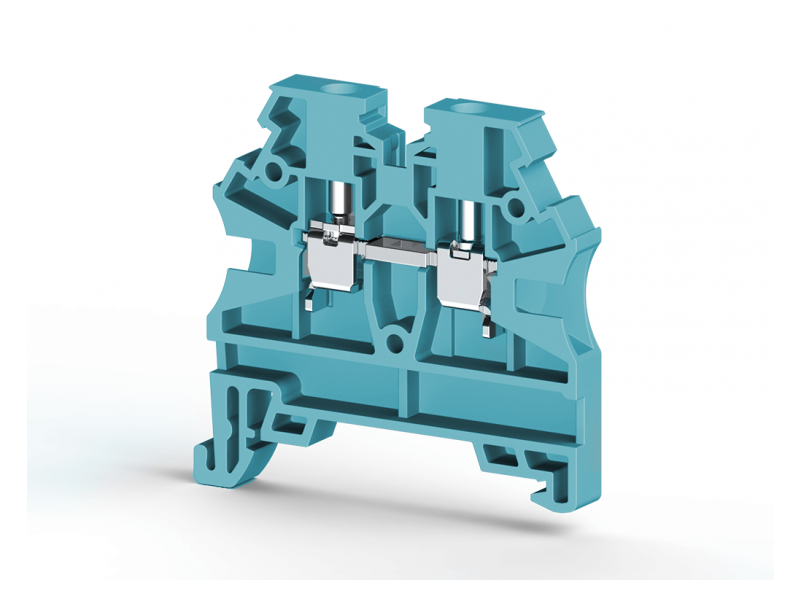 Klemsan 2,5mm2,screw type,single deck feed through terminal block,Insulation material PA,Blue , AVK 2,5 RD; 304201