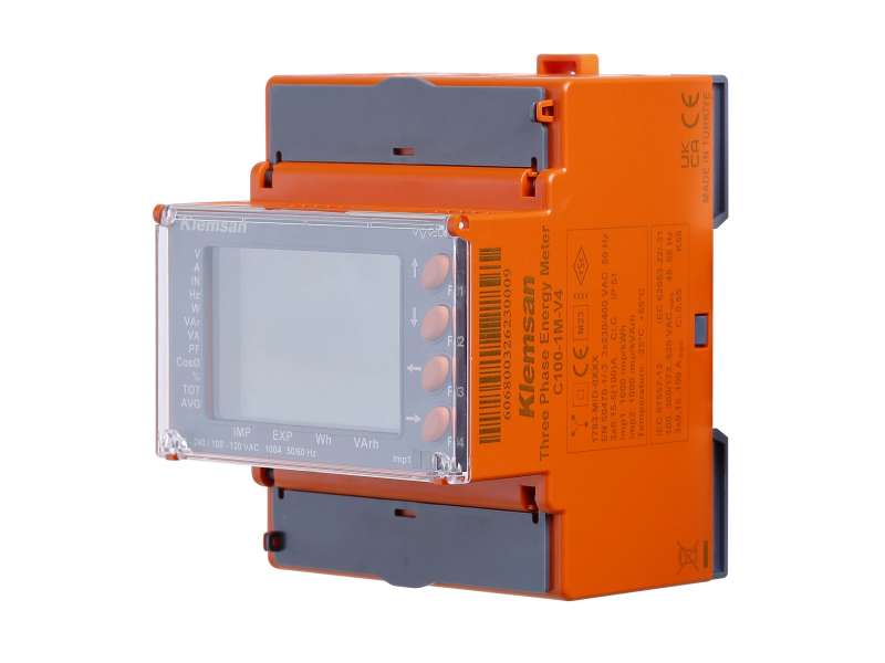 Klemsan 3Ø MID Energy Meter C100-1M-V4, 3P4W, 100A direct, Real Time Clock; 606800