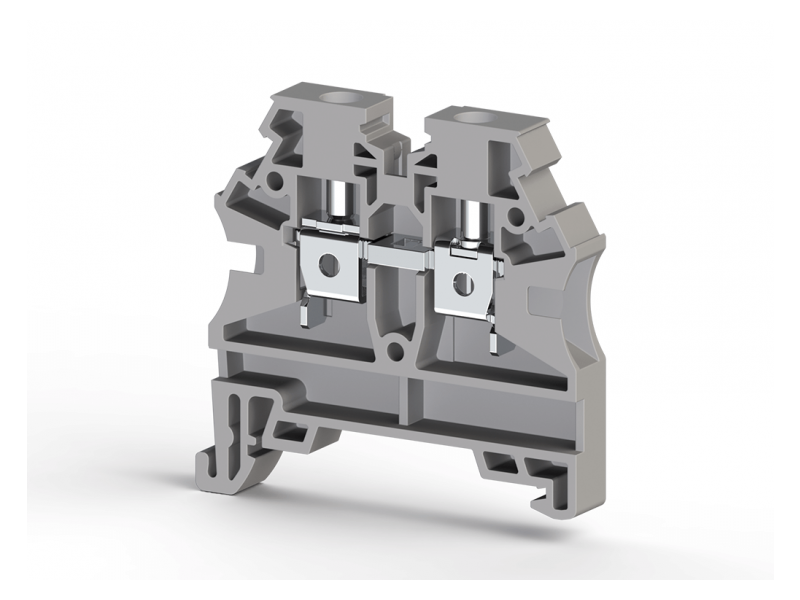 Klemsan 4mm2,screw type,single deck feed through terminal block,Insulation material PA,Grey , AVK 4 RD; 304210