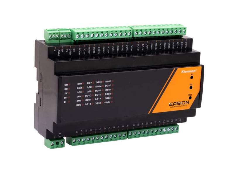 Klemsan Multi-Channel Remote I/O, RS485, RS232, 12 DI (wet), 12 DO; 260015