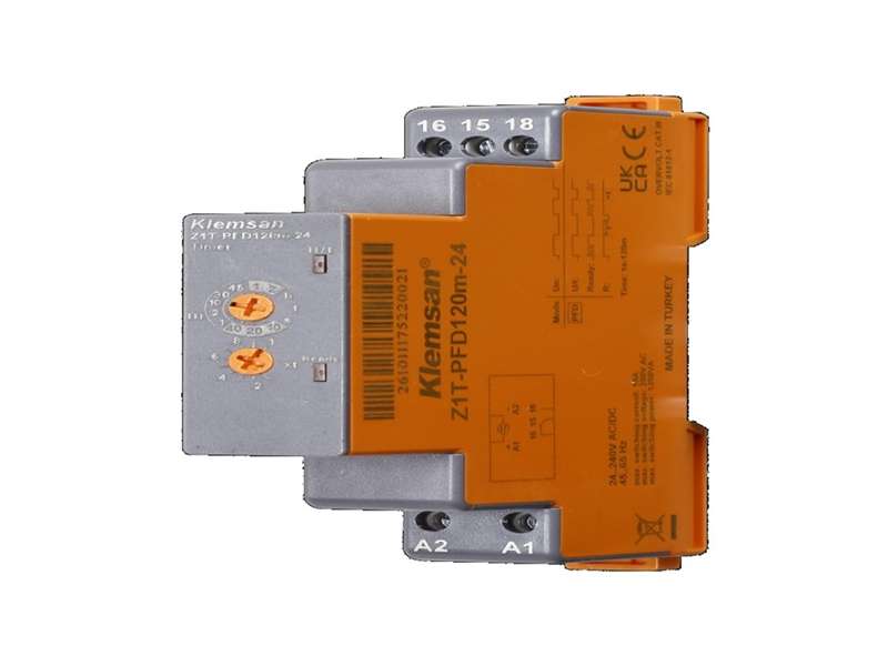 Klemsan Timer Relay Z1T-PFD120s-24, Power off delay timer-120 sec, 1 CO; 261030