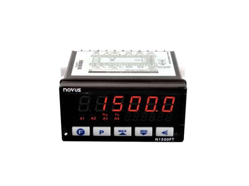 NOVUS N1500-FT 24V Flow Rate & Totalization Panel Meter, 2 relays out; 81500FT024