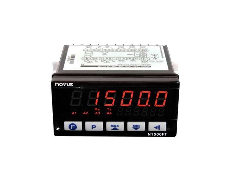NOVUS N1500 FT RS485 Flow rate indicator, 4 relays out  96x48mm (1/8 DIN); 81500FT340