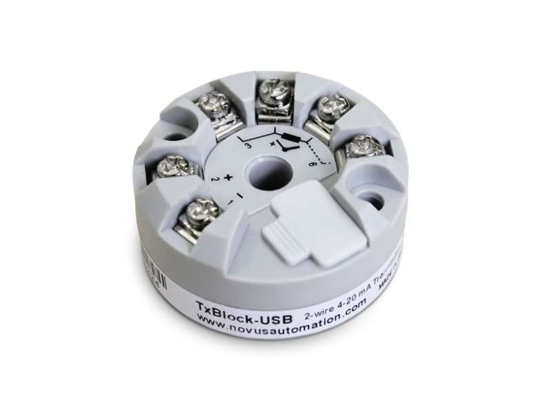 NOVUS TxBlock-USB 2-wire head mount temp. transmitter 4-20mA out; 8806000410