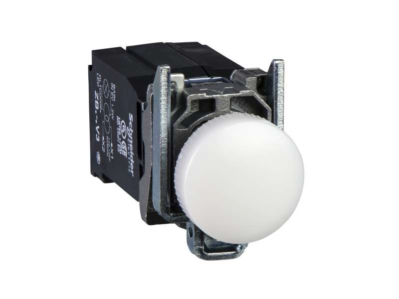 Schneider Electric Bela kompletna lampica Ø22 glatka sočiva integrisani LED 400V;XB4BV5B1