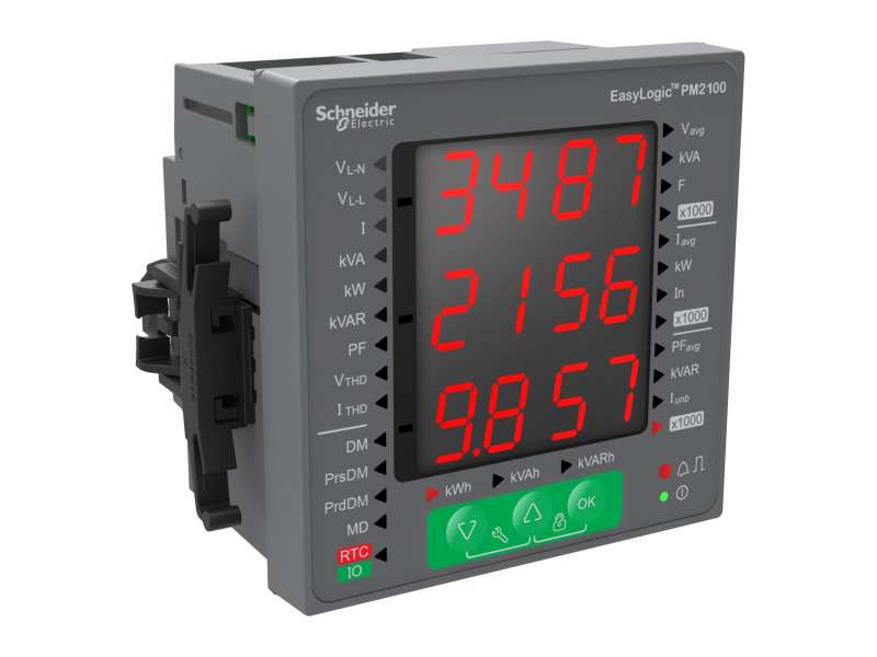 Schneider Electric EasyLogic PM2120, Power & Energy meter, up to the 15th harmonic, LED display, RS485, class 1;METSEPM2120