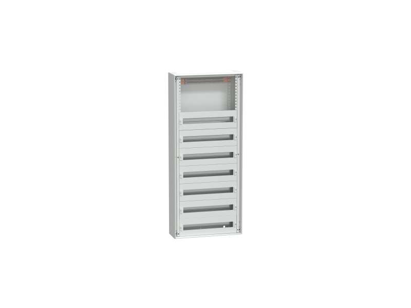 Schneider Electric Enclosure, PrismaSeT G, for modular devices, wall mounted, W600mm, H1380mm (7R + incomer), IP30, with front plates, Pack 250; LV
