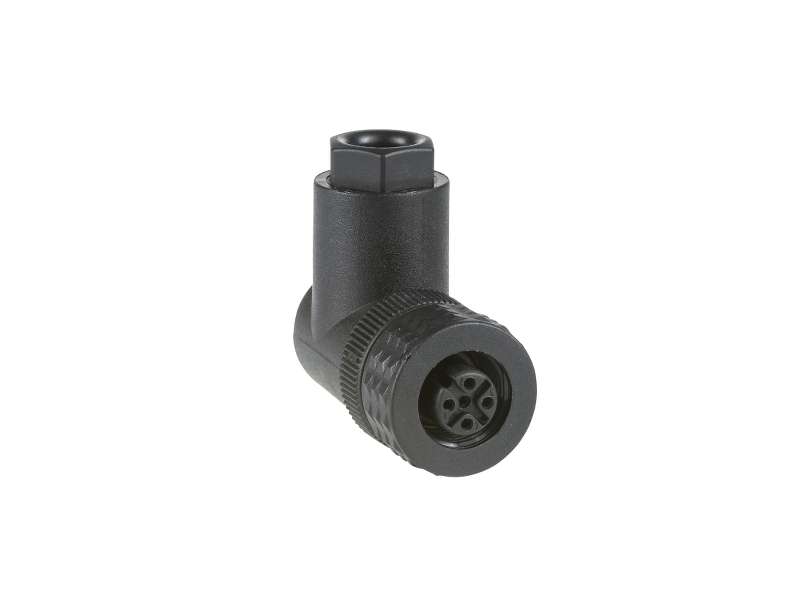 Schneider Electric Female, M12, 4-pin, elbowed connector - cable gland Pg 7;XZCC12FCP40B