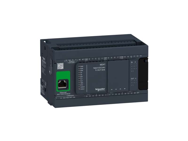 Schneider Electric Kontroler M241 24 IO tranzistorski NPN Ethernet CAN master;TM241CEC24U
