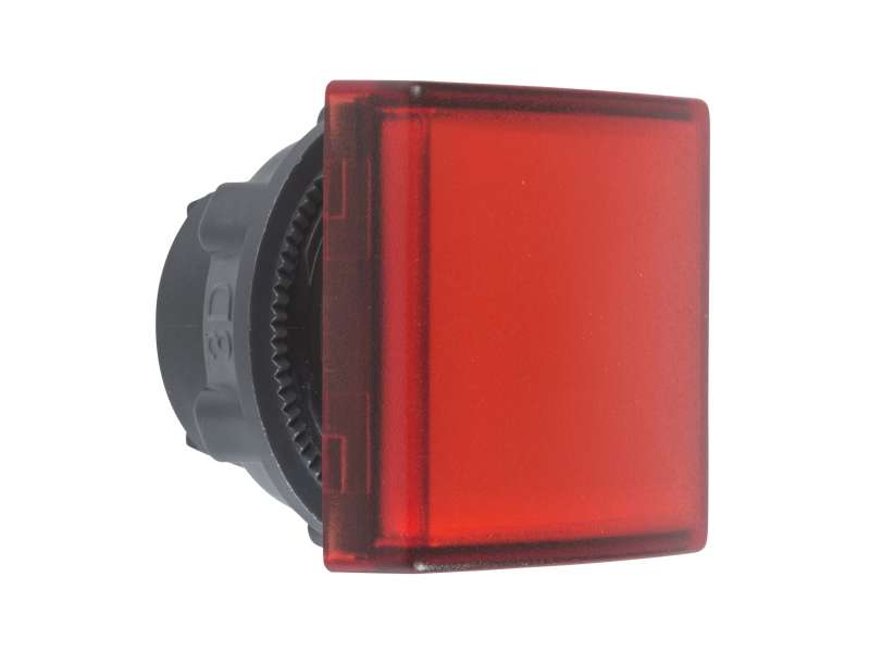 Schneider Electric Kvadratna crvena glava signalne lampice Ø22 ravna sočiva za integrisan LED;ZB5CV043