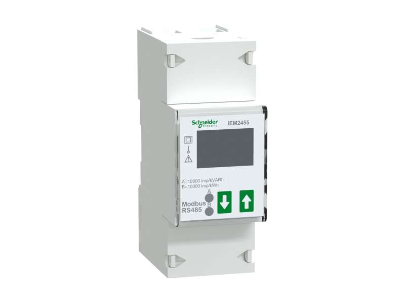 Schneider Electric Modular single phase power meter iEM2455 - 230V - 100A with communication Modbus; A9MEM2455