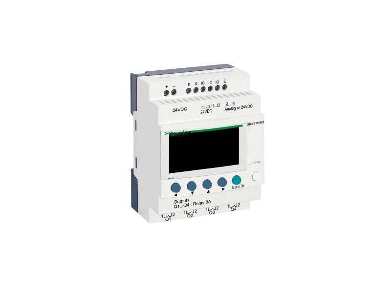Schneider Electric Modularni progr. kontroler Zelio Logic -10 I O - 100..240 V AC -časovnik-displej; SR3B101FU