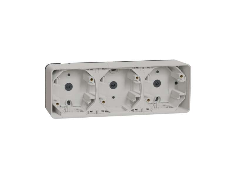 Schneider Electric Mureva Styl - nadgradna kutija - trostruka horizontalna - bela;MUR39913