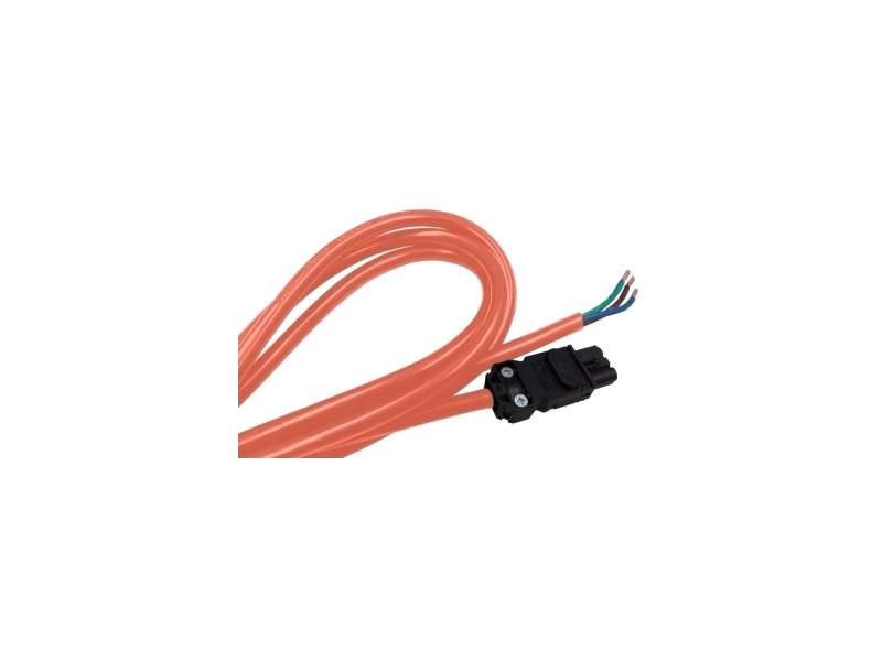 Schneider Electric Orange Power cable 3m long for IEC Multi-fixing LED lamps;NSYLAM3MN