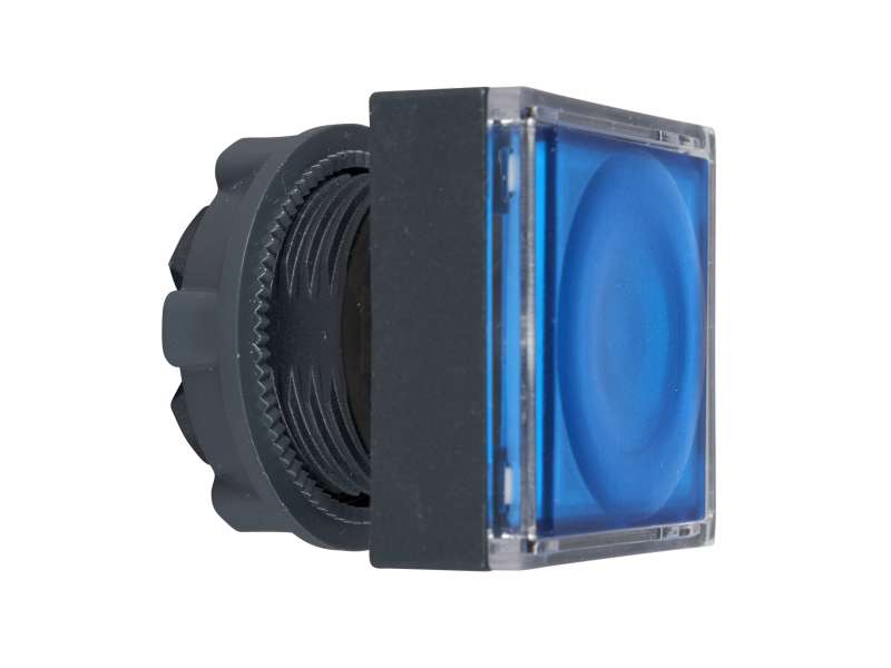 Schneider Electric Plava kvadratna udubljena glava svetlećeg tastera Ø22 sa povratkom za integ. LED;ZB5CW363