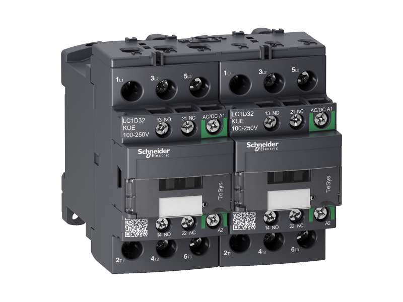 Schneider Electric TeSys D kontaktor za promenu smera-3P-<=440V-32 A AC-3-100..250V AC/DC kalem;LC2D32KUE