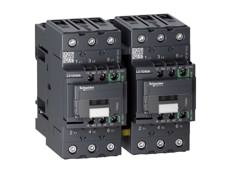 Schneider Electric TeSys D kontaktor za promenu smera-3P-<=440V-50 A AC-3-48...130V AC/DC kalem;LC2D50AEHE