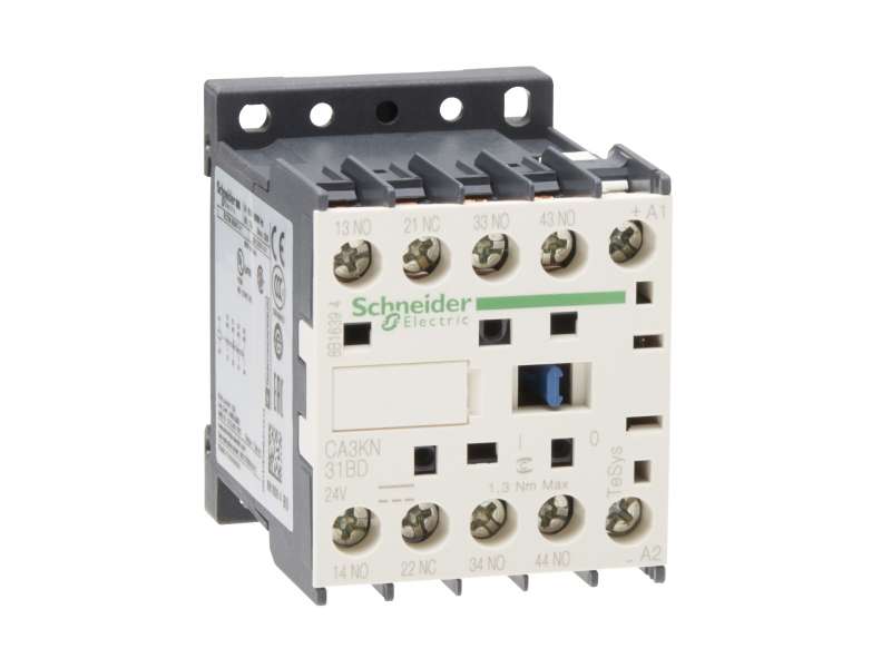 Schneider Electric TeSys K pomoćni kontaktor - 3 NO + 1 NC - <= 690 V - 24 V DC standardni kalem; CA3KN31BD