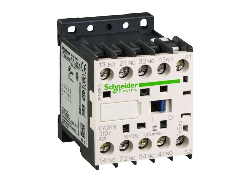 Schneider Electric TeSys K pomoćni kontaktor - 3 NO + 1 NC - <= 690 V - 42 V AC kalem; CA2KN31D7