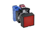 IDEC Pushbutton - non illuminated / HW series, Momentary, Round or square flush , □29 Round plastic (black) bezel, square button, 1 x