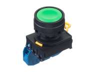IDEC Pushbutton - non illuminated / YW series, Ø30mm button, Maintained, Plastic bezel , 1NO, 0NC Green; YW1B-A1E10G