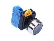 IDEC Pushbutton - non illuminated / YW series, Ø30mm button, Momentary, Metal bezel, 1NO, 0NC Black; YW4B-M1E10B