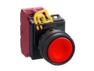 IDEC Pushbutton - non illuminated / YW series, Ø30mm button, Momentary, Plastic bezel , 0NO, 2NC Red; YW1B-M1E02R