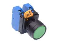 IDEC Pushbutton - non illuminated / YW series, Ø30mm button, Momentary, Plastic bezel , 2NO, 0NC Green; YW1B-M1E20G