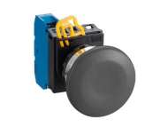 IDEC Pushbutton - non illuminated / YW series, Ø40mm mushroom button, Momentary, Metal bezel, 1NO, 0NC Black; YW4B-M4E10B