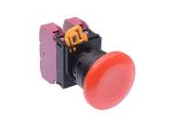IDEC Pushbutton - non illuminated / YW series, Ø40mm mushroom button, Momentary, Plastic bezel , 0NO, 2NC Red; YW1B-M4E02R