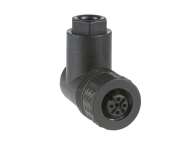  female, M12, 4-pin, elbowed connector - cable gland Pg 7;XZCC12FCP40B